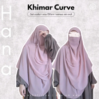Hana Curve | Khimar Oval Set Cadar Ceruty Babydoll by ZHAFIRACO | 130X130cm Syari