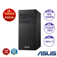 ASUS 華碩 H-S500TER-514500008W 桌上型電腦(i5-14500/16GB/512G SSD/DVD/500W/Win11 Home)