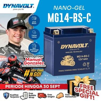 DYNAVOLT Aki Motor BMW F800, BMW F600, BMW R9T, dll | Nano-Gel MG14-BS-C | 14 AH 315/205 CCA