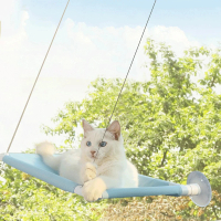 【WEPON】升級版無痕耐重吸盤式貓吊床 貓窩(貓吊床 窗邊吊床 貓跳床)