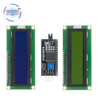 10PCS 1602 LCD Module Blue Yellow Green Screen 16x2 Character PLR Display PCF8574T PCF8574 IIC I2C Interface 5V for arduino