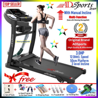CSMall: 2 Year Warranty - FREE 8Gifts - 3.0HP ADSports AD509 Home Exercise Gym Fitness Electric Motorized Treadmill Running Machine Mesin Senaman Aerobik Lari  Mesin Treadmill