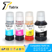 Tatrix GI71 GI 71 GI-71 Premium Color Compatible Bulk Bottle Water Based Refill Dtg Eco Ink for Canon PIXMA G2020 G3020 G3060