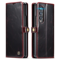Drop Protection Leather Wallet Phone Cover Case for Samsung Galaxy Z Fold 4 5G Fold4 Fold3 Fold 3 Card Pocket Folding Cases