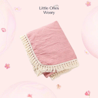 FRINGE MUSLIN BLANKET/ MUSLIN BLANKET WITH TASSEL/ SELIMUT MUSLIN BAYI/ BEDONG BAYI