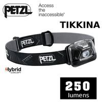 【速捷戶外】PETZL  E91DA00 (黑) 高亮度LED頭燈(250流明)TIKKINA, 登山露營戶外夜間照明