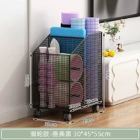 瑜伽墊收納筐家用健身器材收納架帶輪運動器材收納神器夾縫置物架 儲物架 展示架 檯面架 30*45*55 1kg