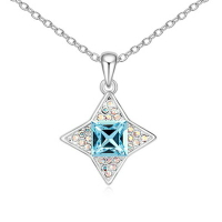925純銀項鍊 水晶吊墜-璀璨鑲鑽星星時尚情人節生日禮物女飾品6色73ju340【獨家進口】【米蘭精品】