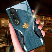 เคสโทรศัพท์, สำหรับ vivo Vivo Y400 5G, เคสกระจกนิรภัยลายสีเขียวมีสไตล์, ฝาหลังกันกระแทก, การออกแบบเม