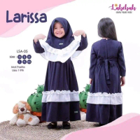 Larissa gamis set hijab | labebah | gamis anak | dress pesta kondangan