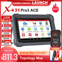 New LAUNCH X431 PRO3 ACE CAN FD Car Diagnostic Tools Auto OBD OBD2 Scanner All System 38+Reset supports 24V Truck module VCI