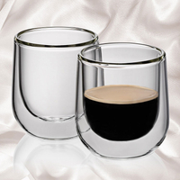 《KELA》雙層玻璃濃縮咖啡杯2入(60ml) | 雙層隔熱杯 義式咖啡杯 午茶杯