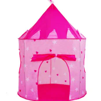 Cubby House Playhouse Kids Cartoon Castle Tent Dome Indoor Outdoor Play Toys Tents For Girl Boy Children Party Gift blue pink