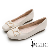 【GDC】裸色系基本款典雅舒適平底包鞋-米色(214367-10)