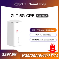 ZLT X25 MAX 5G CPE Wireless Router WiFi 6 Dual Band Signal Repeater NSA+SA Mode Extend Gigabit Ampli