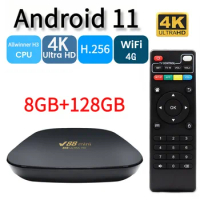 V88Mini TV Box Android 11 2023 Allwinner H3 Quad Core Cortex-A53 4G WiFi 4K HD 3D HDR10 H. 265 8GB 128GB Smart tv Iptv