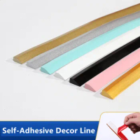 3D PVC Home Decorative Soft Line Self-Adhesive Wall Trim Line Frame Mirror Molding Line Ceiling Border Decor 3D Wall Sticker