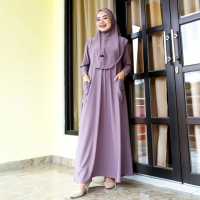 Marwah- Dress Set Jilbab ukuran| Gamis set jilbab XL-Jumbo Bahan Jersey Joya