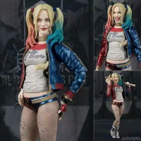 SHF Harley Quinn Suicide Squad Action Figure Sexy Girl Anime Birds of Prey Joker Collectable Model Kids Toy Doll Birthday Gifts