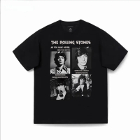 Kaos Tshirt Band The Rolling Stones Manuscript Hitam Bahan Tebal Cotton Combed 24s Kain Katun Lembut