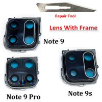 New Back Camera Glass Lens Cover with Frame Holder Replacement Part For Xiaomi Redmi 12 Note 9S 9 10 13 Pro Note 10 5G 12 Pro 4G