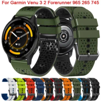 22mm Silicone Wrist Strap For Garmin Forerunner 265 965 255 745 Smart Watch Band Venu 2 3 Vivoactive 4 Watchband Bracelet Correa