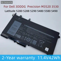 New 3DDDG 11.4V 42W Laptop Battery For Dell Latitude 5280 5288 5290 5480 5580 5490 5590 5491 5591 5495 5488 Precision M3520 3530