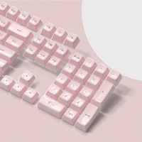 113 Key Pink Jelly Round Top OEM Profile Keycaps Ice Crystal Translucent Key cap for Cherry MX 61 68 104 Mechanical Keyboard