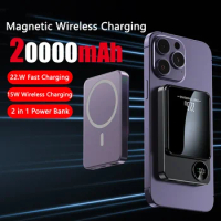 New 200000mAh Wireless Power Bank Magnetic Qi Portable Powerbank Type C Mini Fast Charger For iPhone Samsung Xiaomi 2024