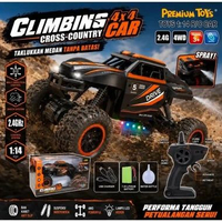 RC Climbing 4x4 Car Premium 1:14 Mobil Remote Control 2.4GHz 4WD Off Road Jumbo Lampu LED Spray Susp
