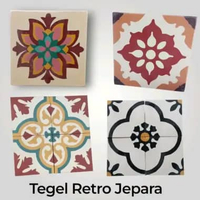 Tegel Lantai Keramik Klasik Motif Bunga Batik 20x20cm type Doff
