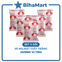 [SET 5 GÓI] - COLUSA - Mì Miliket gói giấy trắng hương vị Tôm, Mì tôm gói giấy trắng Miliket, Mì giấ