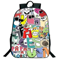 Nylon Backpack Alphabet Lore Print Backpack Funny Cartoon School Bag for Boys Girls Large Capacity Computer Bag Travel Schoolbag