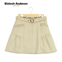 【Kinloch Anderson】甜美質感熊熊腰帶頭口袋短裙 經典舒適百搭裙 裙子 金安德森女裝(卡其色)