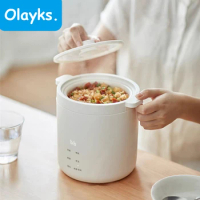 Olayks 1.2L Electric Rice Cooker Ceramic Glaze Liner Mini Electric Cooker Fast Cooking Multifunctional Kitchen Appliances 220V