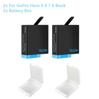 ESIN 1220mAh 3 pek bateri 3 slot LED Light Battery Charger Storage  jenis C kabel untuk GoPro Hero 5