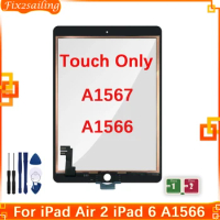 Front Glass Touch For iPad Apple iPad 6 Air 2 A1567 A1566 Touch Screen Digitizer For iPad 6 Air 2 Parts
