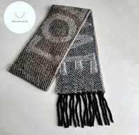 Loewe anagram boucle scarf in alpaca and wool blend multitone in light blue/ white