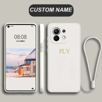 Mi 11 Mi11 lite 5g ne Customized Name Case For Xiaomi Mi 11t 11 Pro Ultra 10t Pro Lite DIY initial Letters Liquid Silicone Cover