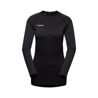 【Mammut 長毛象官方直營】Trift Longsleeve W 羊毛混紡長袖排汗衣 黑色 女款 #1016-01080