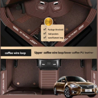 Custom Double layer Car Leather Floor Mat For BYD All Models FO F3 SURUI SIRUI F6 G3 M6 L3 G5 G6 S6 S7 E6 E5 Car Accessories