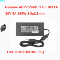 Genuine DELTA ADP-120VH D 20V 6A 120W 5.5x2.5mm A17-120P2A AC Adapter For Intel NUC12 Laptop Power Supply Charger