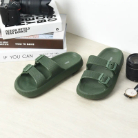 ATARU UKURAN 44/45 SANDAL DOUBLE STRAP THICK SLIDES - HIJAU
