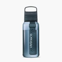 【LifeStraw】Go 提蓋二段式過濾生命淨水瓶 1L｜深藍色(濾水瓶 登山 健行 露營 旅遊 急難 求生)