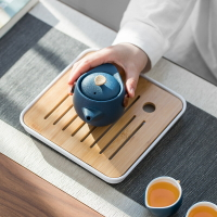 茶盤 功夫茶盤套裝迷你儲水密胺干泡日式小茶臺竹茶托盤