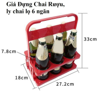 Giá đựnġ Chai Rượu, Ly Chai Lọ 6 Ngăn và Dụng Cụ Khui Nắp Lon Bia