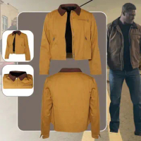 2023 TV Reacher Cosplay Jack Costume Brown Jacket Outfits Boys Men Adult Halloween Carnival Party Disguise Roleplay Suit