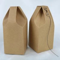 Kraft Tea packaging cardboard kraft paper boxes,stand Box with rope For Cookie Food Storage Standing Up Packing Bag 100pcs/lot