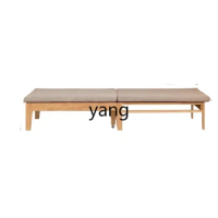 Yjq Solid Wood Folding Sofa Bed Single Bed Living Room Small Apartment Oak Dual-Use Retractable Sofa