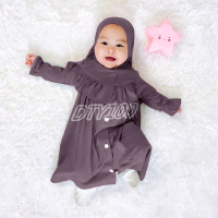 DTY100 Gamis bayi perempuan newborn bilqis 0-4 bulan 6-12 bulan 12-18 bulan baju muslim anak free hi